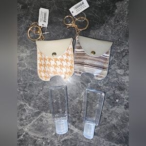 Set of 2 City Boutique Hand Sanitizer Holder Keychains NWT